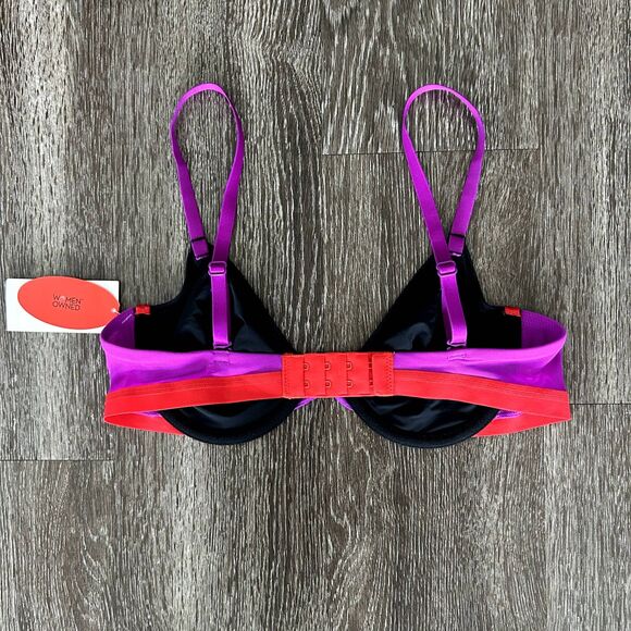 NWT Your Parade Re:Play Unlined Underwire Bra Ultra Soft XS Eightball Colorblock - Picture 3 of 7